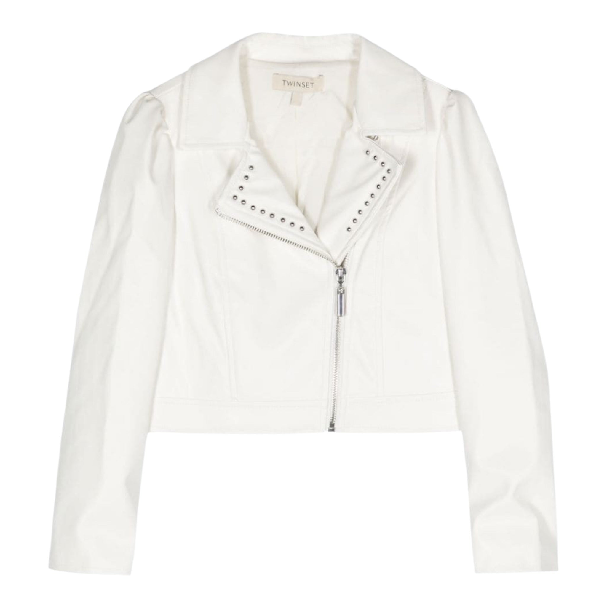 Twinset Giubbino Modello Chiodo In Ecopelle tinta unita Bianco per Bambina 241GJ2142 BIANCO TWINSET 