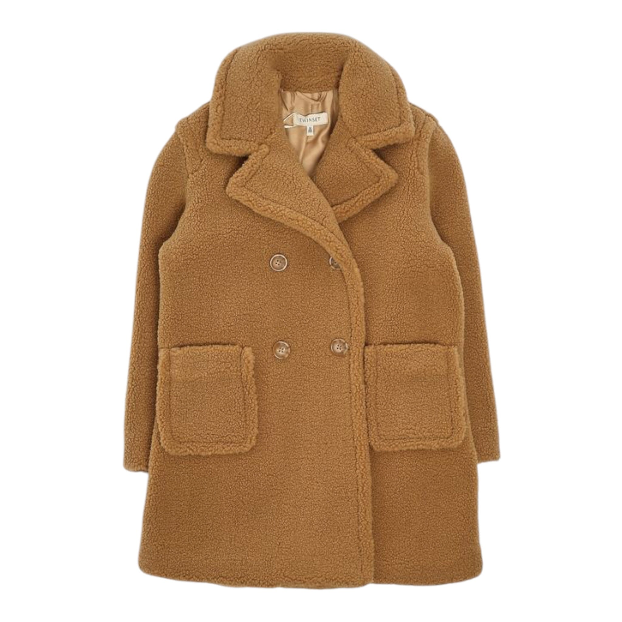 Twinset Cappotto Modello Teddy tinta unita Cammello per Bambina 241GJ2183 CAMMELLO TWINSET 