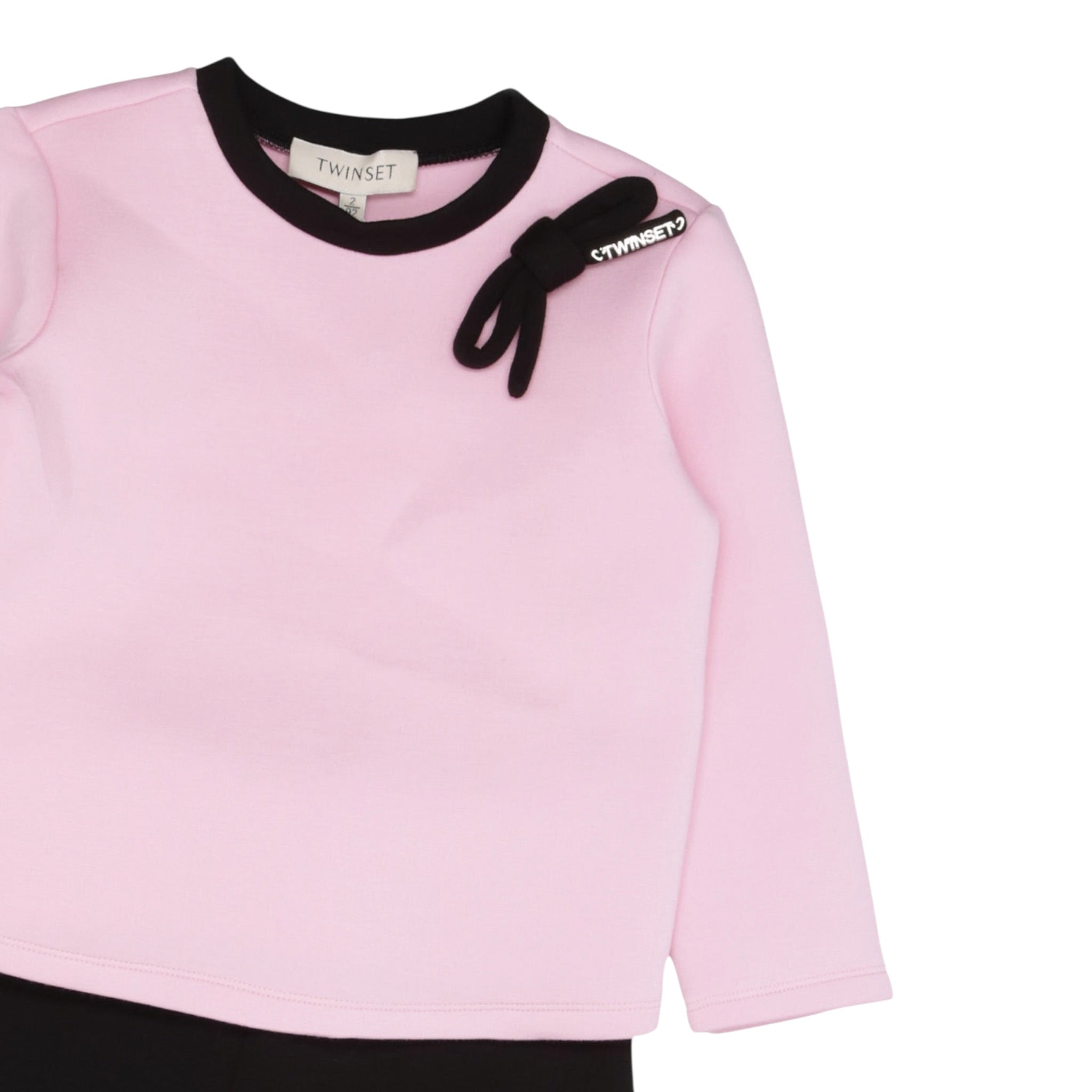 Twinset Completo 2Pz Maglia-Pantalone Bicolore Rosa/Nero per Bambina 242GJ2023 ROSA/NERO TWINSET 