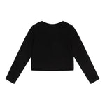 Twinset Shirt Girocollo tinta unita con Logo Nero per Bambina 242GJ2032 NERO TWINSET 