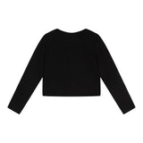 Twinset Shirt Girocollo tinta unita con Logo Nero per Bambina 242GJ2032 NERO TWINSET 