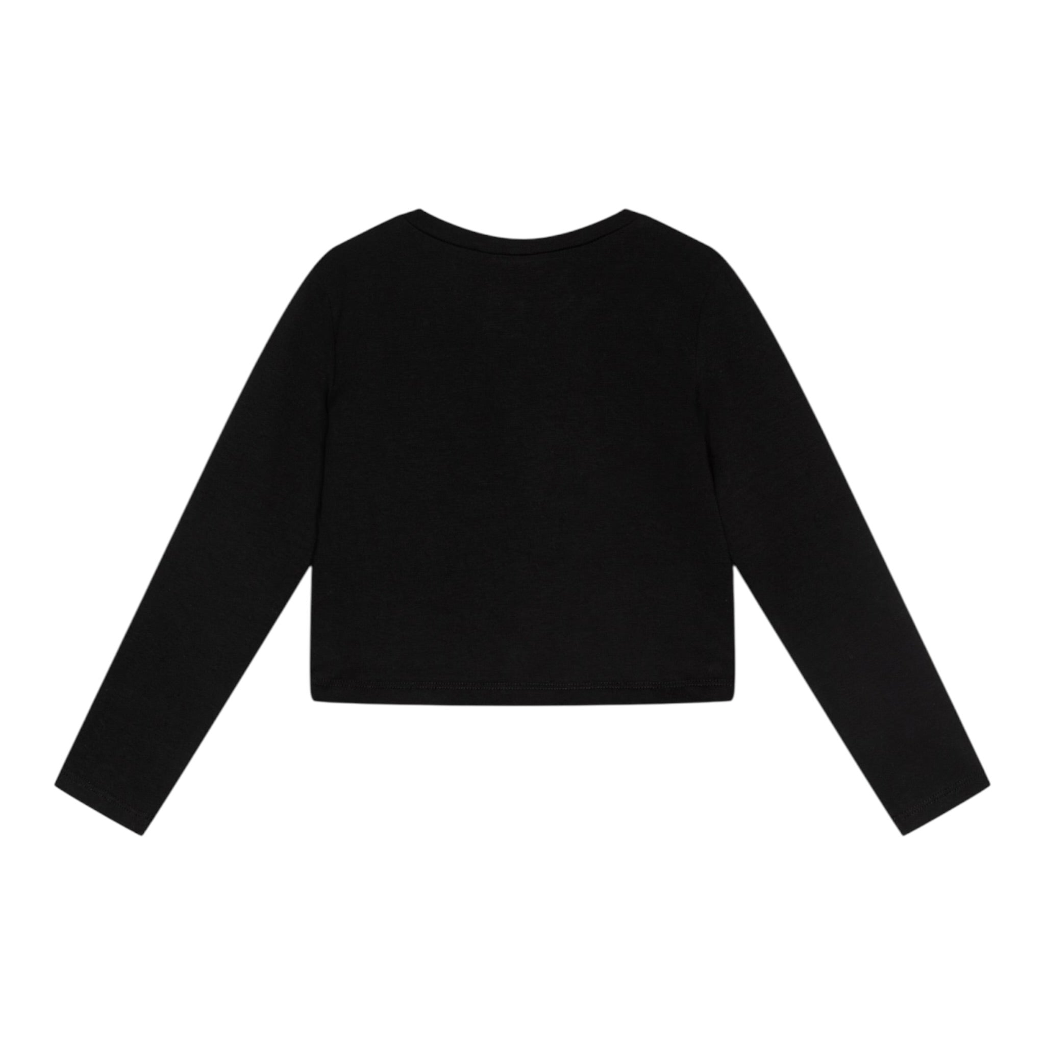 Twinset Shirt Girocollo tinta unita con Logo Nero per Bambina 242GJ2032 NERO TWINSET 