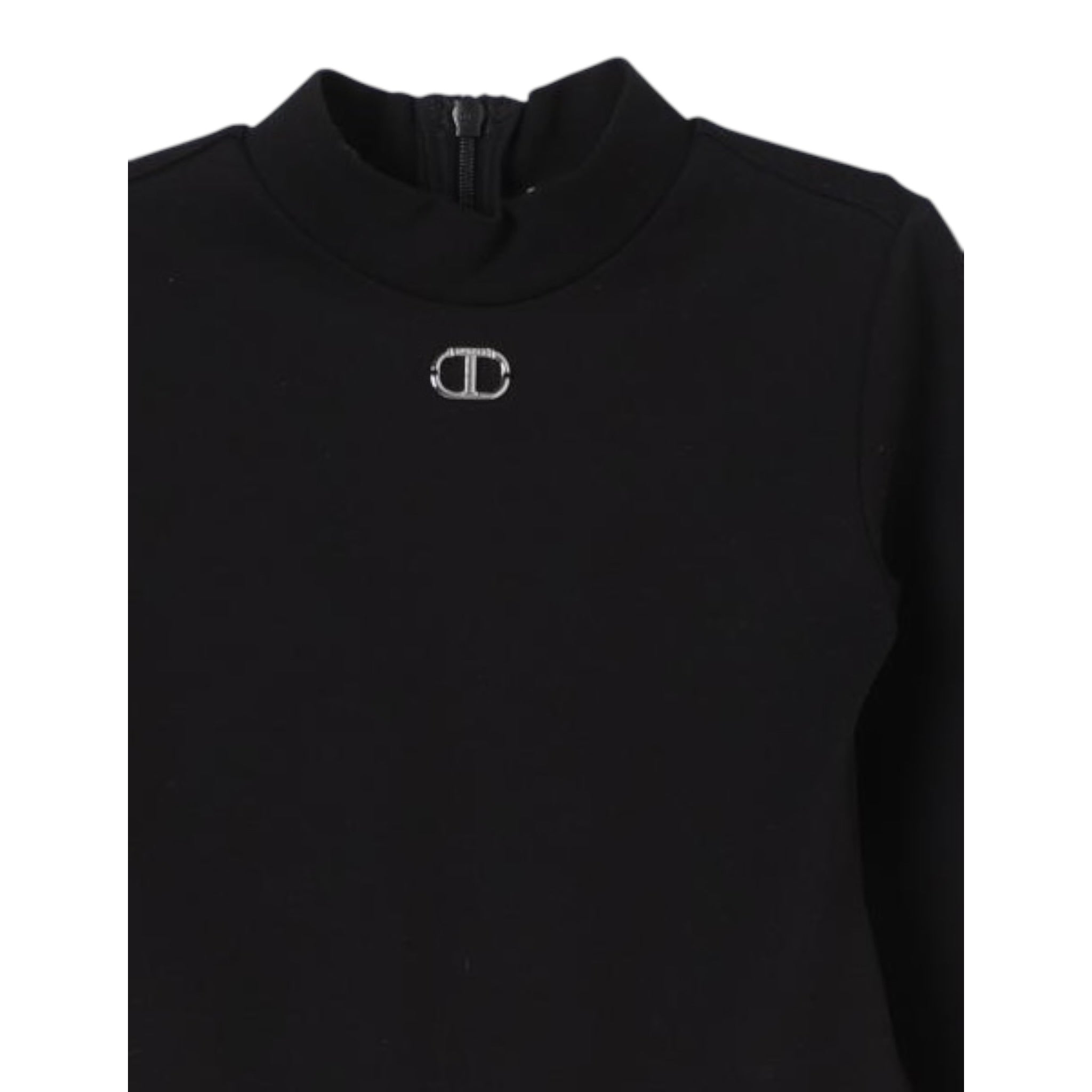 Twinset Abito Bicolore con Logo Nero/Rosa per Neonata 242GJ2052 NERO/ROSA TWINSET 