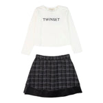 Twinset Completo 2Pz Shirt-Gonna Bicolore Bianco/Nero per Neonata 242GJ2070N BIANCO/NERO TWINSET 