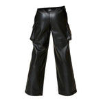 Twinset Pantalone tinta unita In Ecopelle Nero per Bambina 242GJ2154 NERO TWINSET 