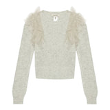 Twinset Maglia tinta unita con Tulle Grigio per Bambina 242GJ3080 GRIGIO TWINSET 