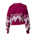 Twinset Maglia Girocollo tinta unita con Ricami Viola per Bambina 242GJ3131 VIOLA TWINSET 