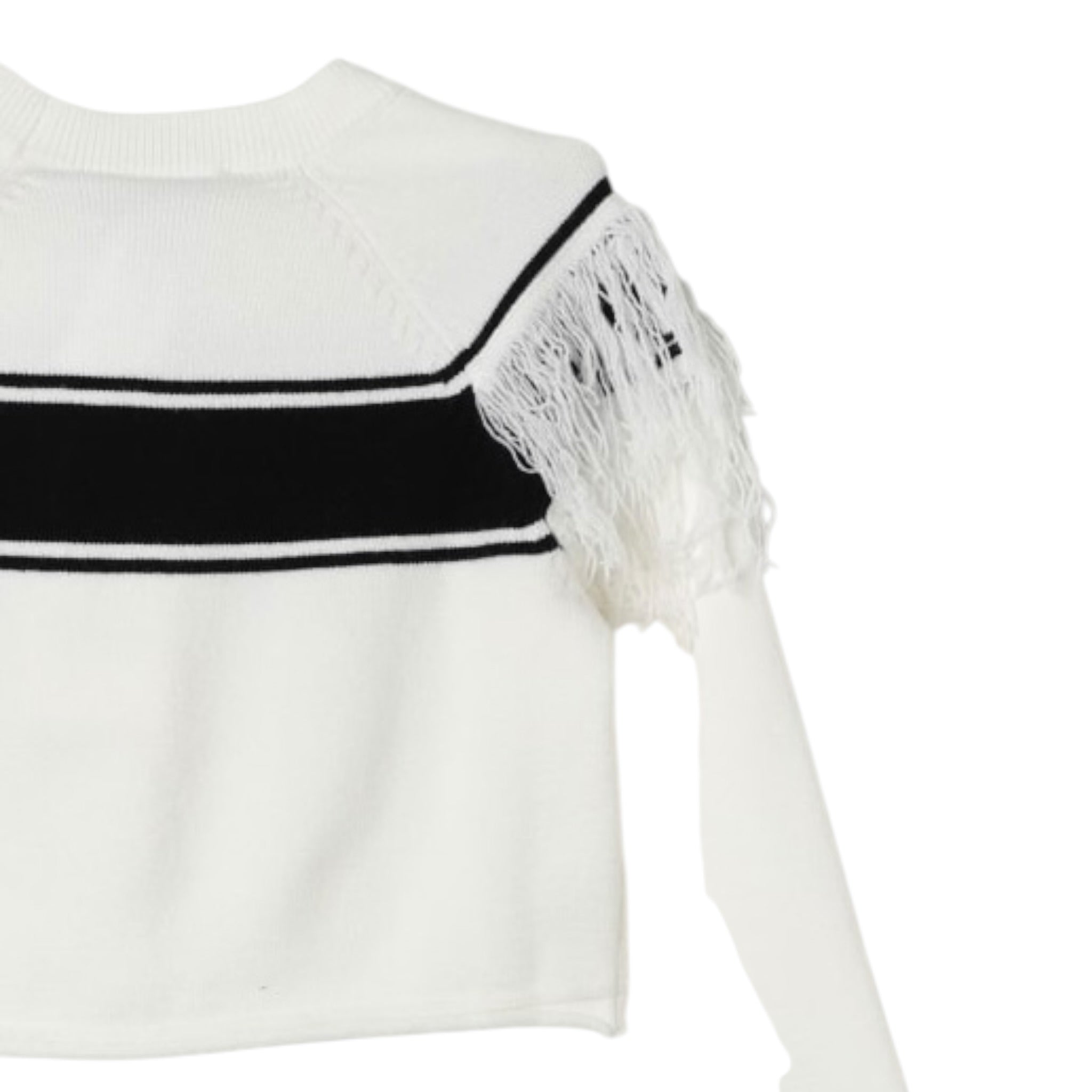 Twinset Maglia tinta unita con Logo E Frange Panna per Neonata 242GJ3163 PANNA TWINSET 