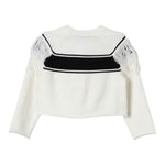 Twinset Maglia tinta unita con Logo E Frange Panna per Bambina 242GJ3163X PANNS TWINSET 