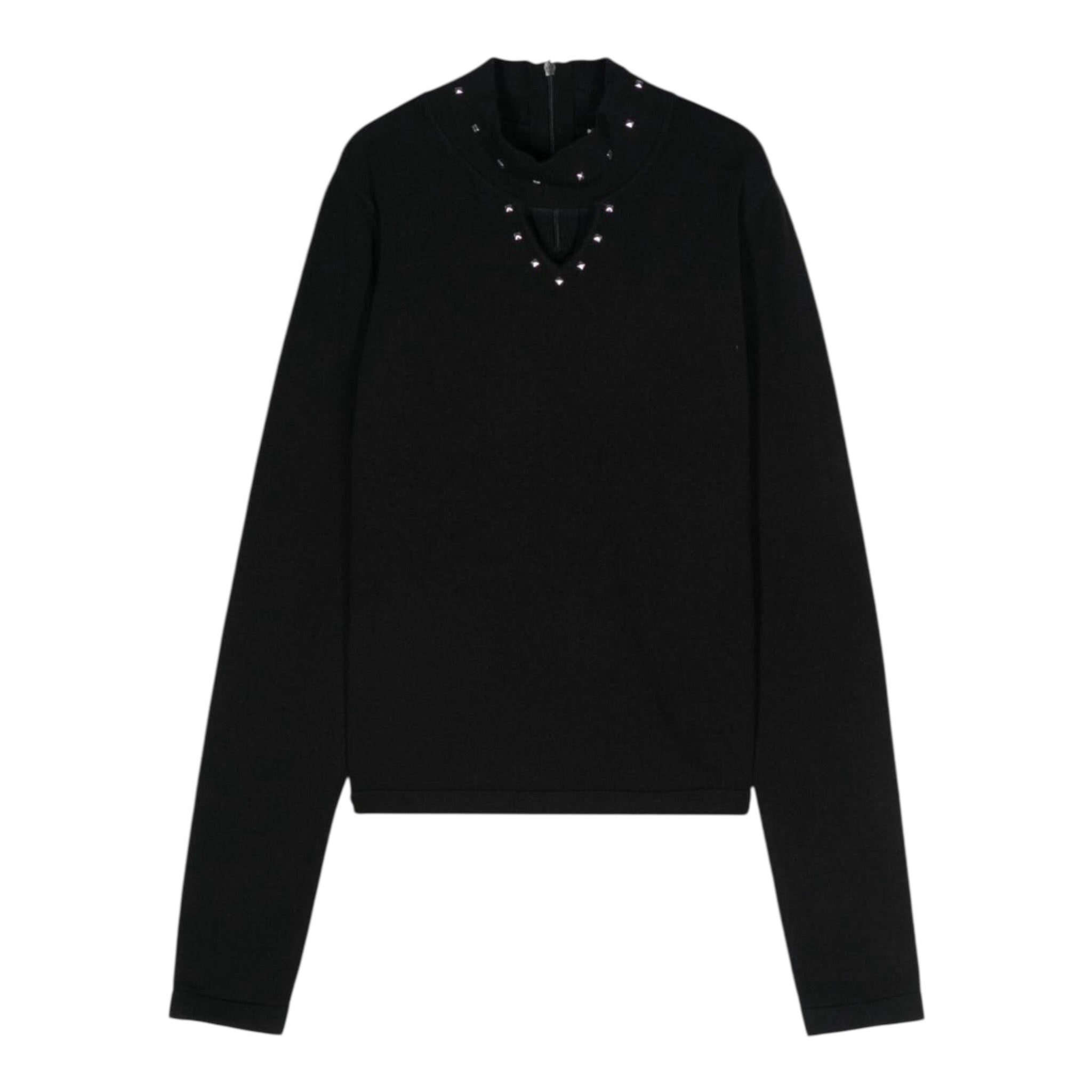 Twinset Maglia tinta unita con Borchie Nero per Bambina 242GJ3181 NERO TWINSET 