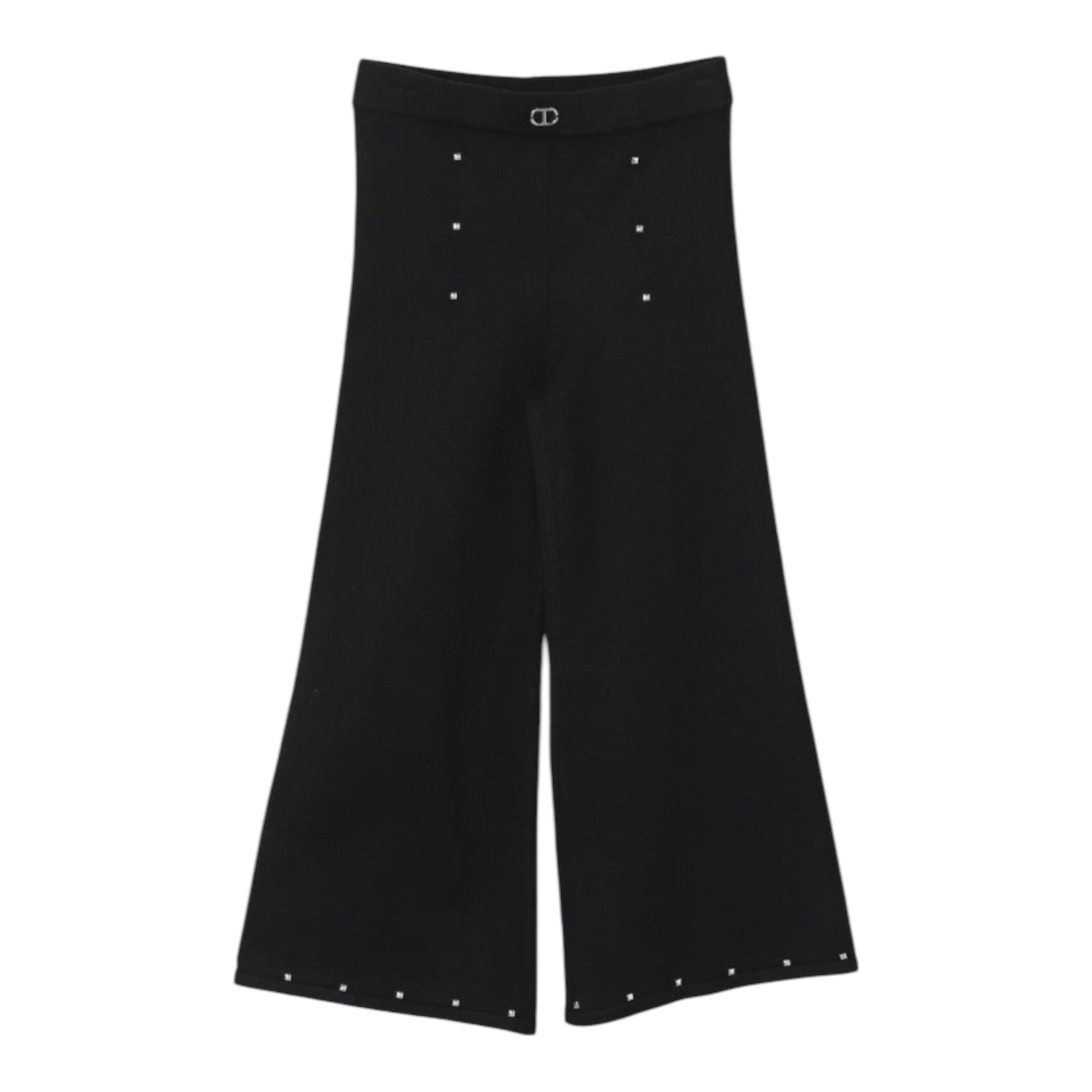 Twinset Pantalone tinta unita con Borchie Nero per Bambina 242GJ3183 NERO TWINSET 