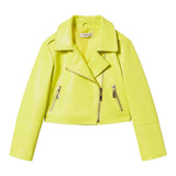 Twinset Giubbino Modello Chiodo In Ecopelle tinta unita Giallo per Bambina 251GJ2561 GIALLO TWINSET 