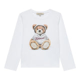 Twinset Shirt Girocollo tinta unita con Logo Bianco per Bambina 252GB2036 BIANCO TWINSET 