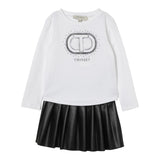 Twinset Completo 2 Pezzi Shirt-Gonna Bicolore Panna/Nero per Neonata 252GB2040 PANNA/NERO TWINSET 
