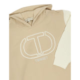 Twinset Abito Manica Lunga tinta unita con Cappuccio Beige per Bambina 252GB209AJ BEIGE TWINSET 