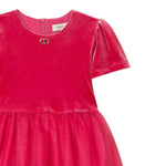 Twinset Abito In Velluto Mezza Manica con Tulle Fuxia per Neonata 252GB2200N FUXIA TWINSET 