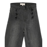 Twinset Jeans tinta unita con Bottoni Modello A Palazzo Grigio per Bambina 252GB2250X GRIGIO TWINSET 