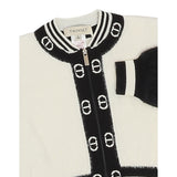 Twinset Cardigan Bicolore Logato Bianco/Nero per Bambina 252GB3020X BIANCO/NERO TWINSET 
