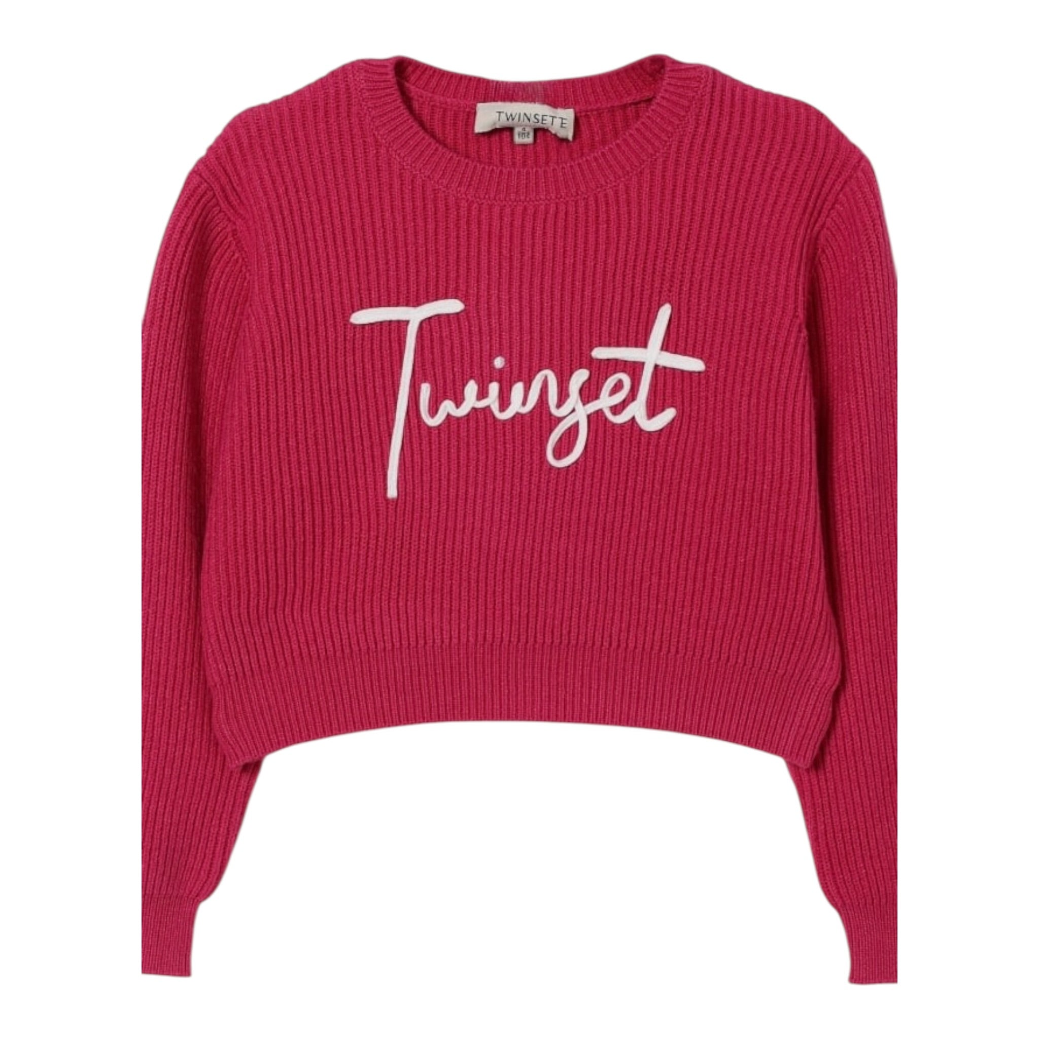 Twinset Maglia tinta unita con Stampa Fuxia per Neonata 252GB3040N FUXIA TWINSET 