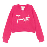 Twinset Maglia tinta unita con Stampa Fuxia per Bambina 252GB3040XXX FUXIA TWINSET 