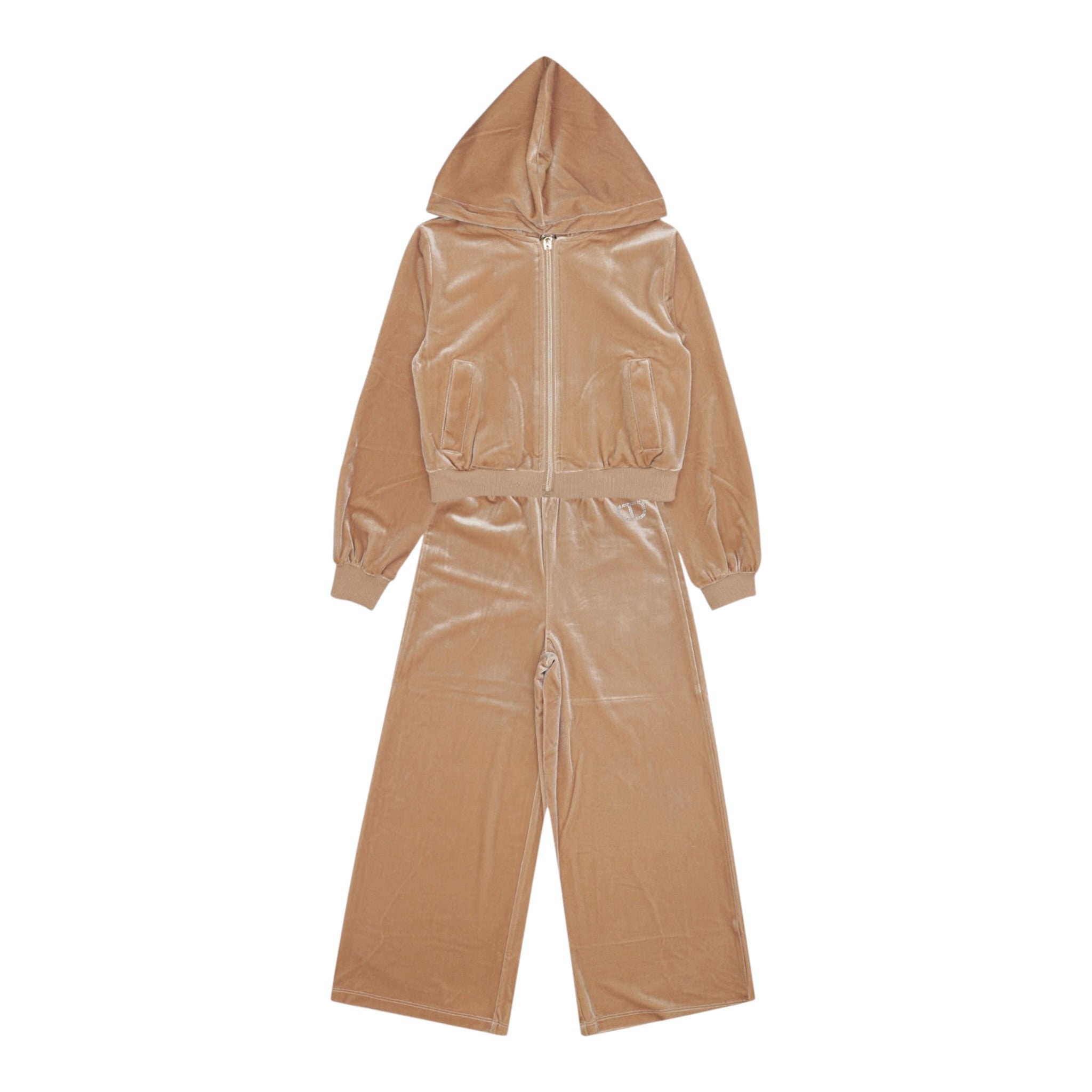 Twinset Completo 2Pz Felpa-Pantalone In Velluto Beige per Bambina 252GJ2030X BEIGE TWINSET 