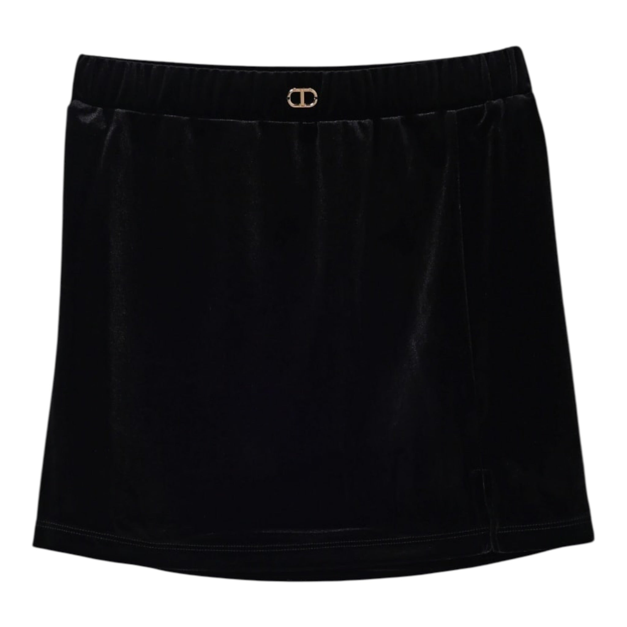 Twinset Gonna tinta unita In Velluto Nero per Bambina 252GJ2032X NERO TWINSET 