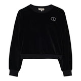 Twinset Felpa tinta unita In Velluto Nero per Bambina 252GJ2033 NERO TWINSET 