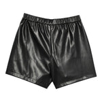 Twinset Short In Ecopelle tinta unita Nero per Bambina 252GJ2093 NERO TWINSET 