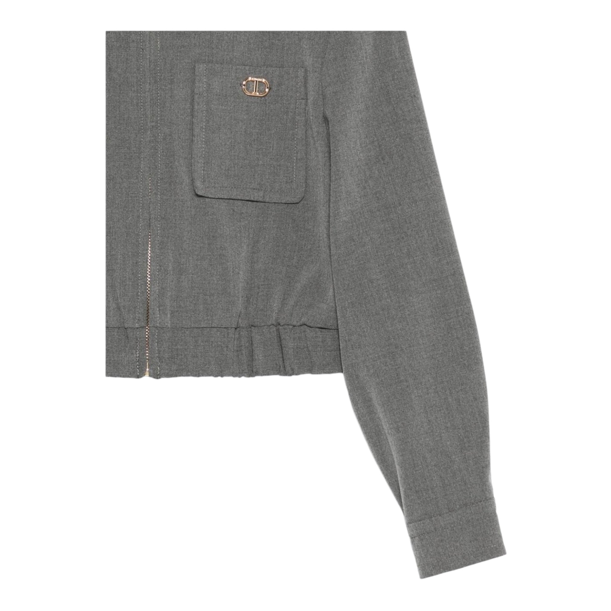 Twinset Giacca tinta unita con Zip Grigio per Bambina 252GJ2270 GRIGIO TWINSET 