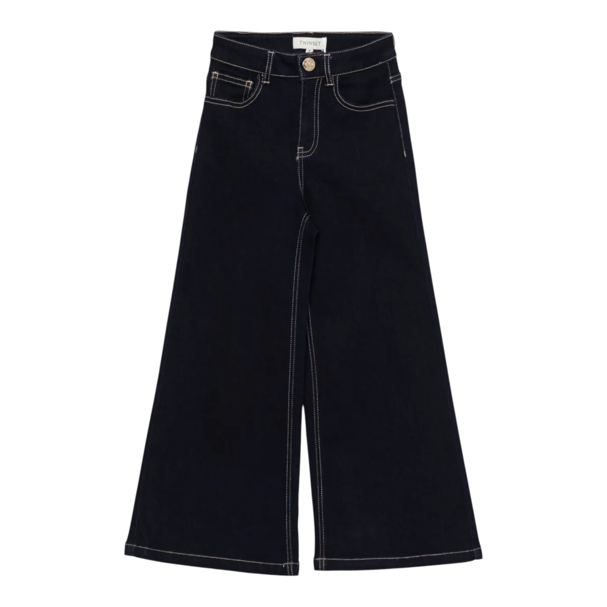 Twinset Jeans tinta unita Modello A Palazzo Blu per Bambina 252GJ2280X BLU TWINSET 