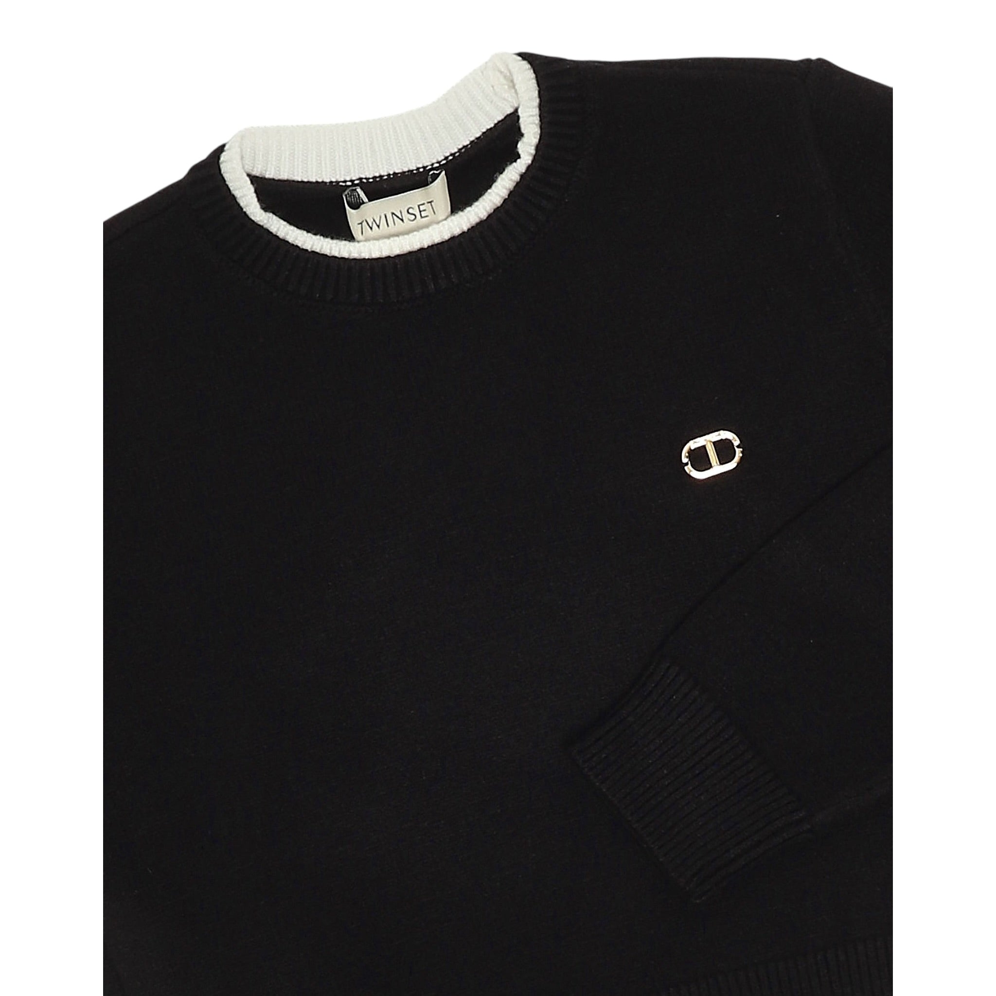 Twinset Maglia tinta unita Girocollo Nero per Bambina 252GJ3011 NERO TWINSET 