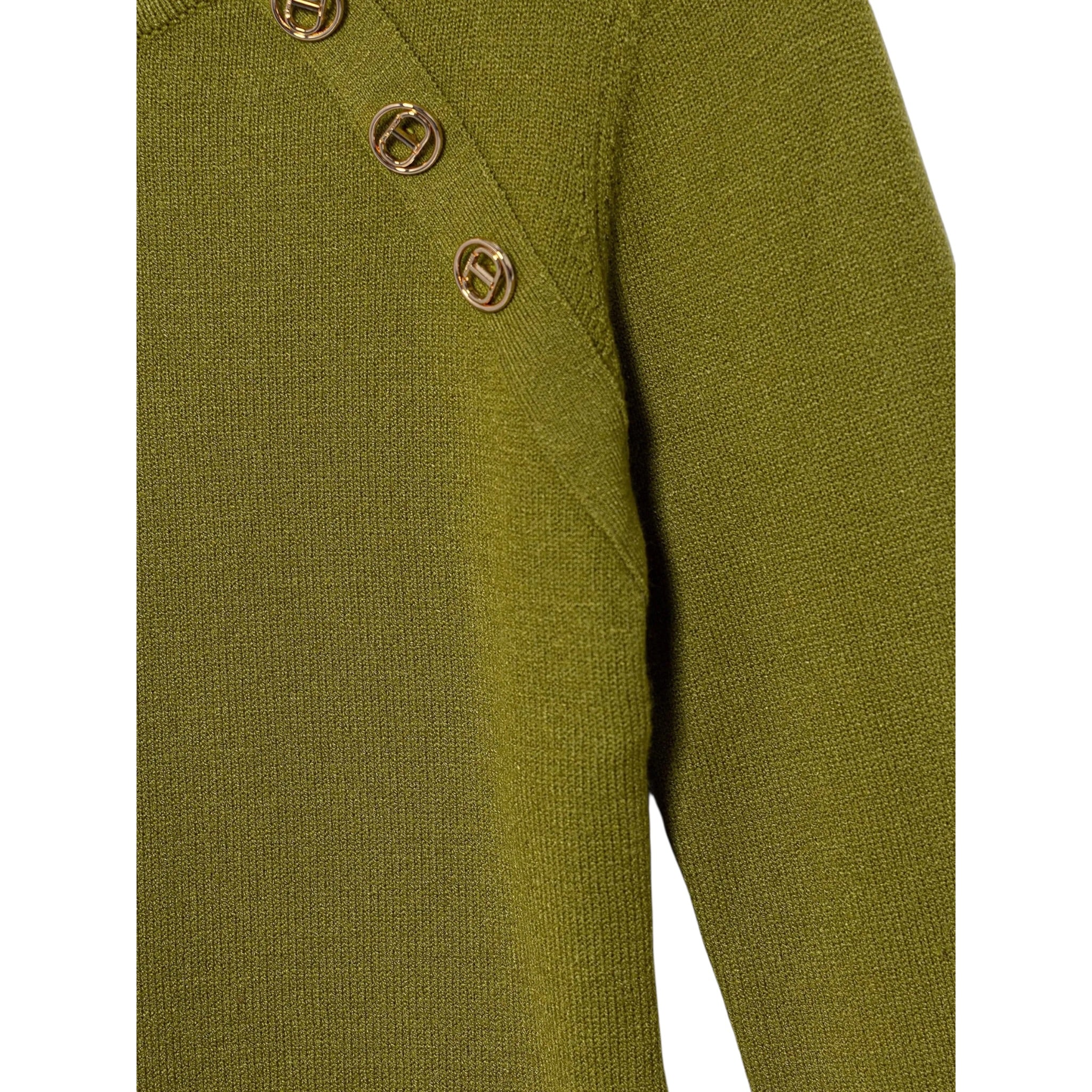 Twinset Abito Manica Lunga tinta unita con Logo Verde per Bambina 252GJ3014XX VERDE TWINSET 