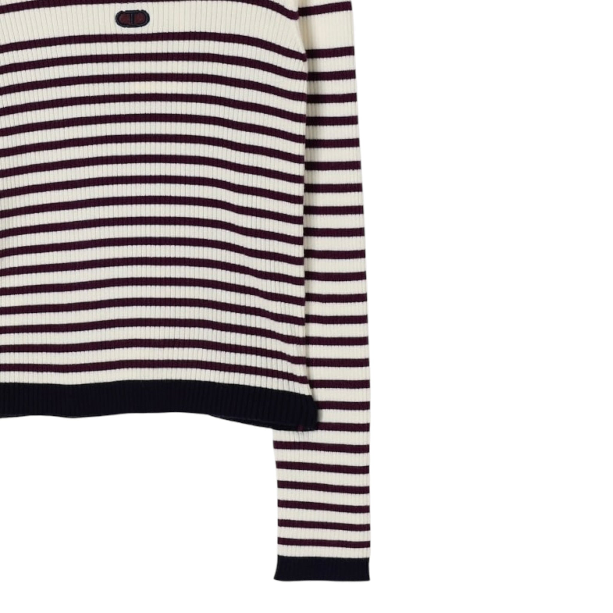 Twinset Maglia tinta unita con Fantasia A Righe Panna per Bambina 252GJ3035X PANNA TWINSET 