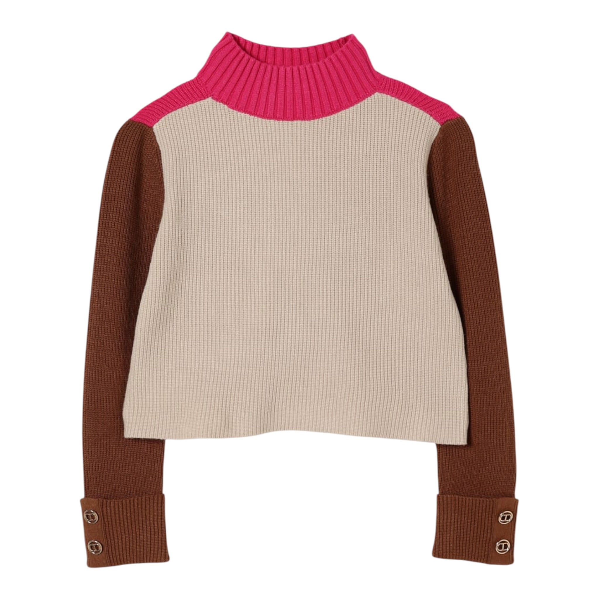 Twinset Maglia Tricolore Collo Alto Multicolor per Bambina 252GJ3060XX MULTICOLOR TWINSET 