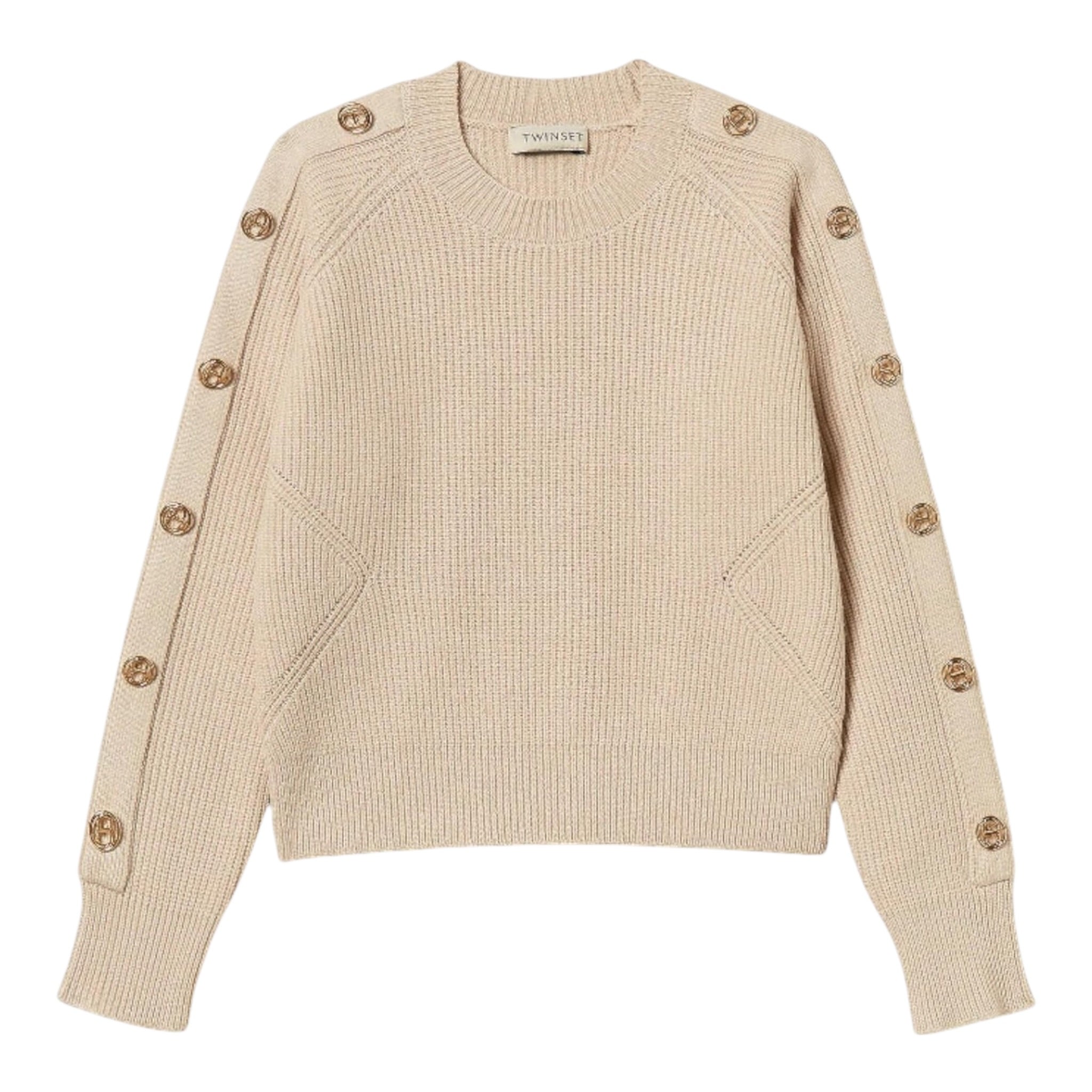 Twinset Maglia tinta unita Mezzo Collo Beige per Bambina 252GJ3061 BEIGE TWINSET 