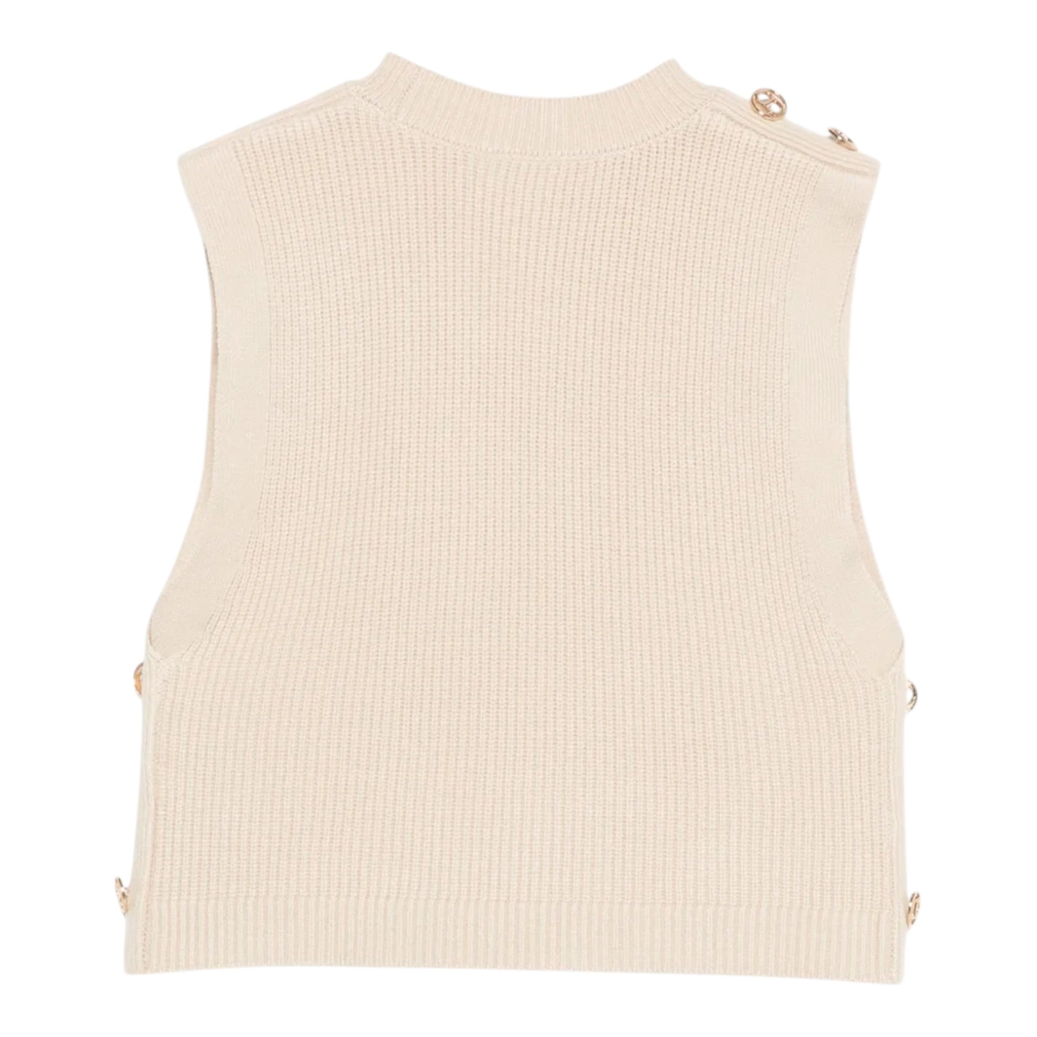 Twinset Gilet tinta unita Mezzo Collo Beige per Bambina 252GJ3062 BEIGE TWINSET 
