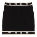 Twinset Gonna tinta unita con Loghi Nero per Bambina 252GJ3071 NERO TWINSET 