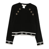 Twinset Maglia Girocollo tinta unita con Loghi Nero per Bambina 252GJ3073X NERO TWINSET 