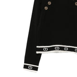 Twinset Maglia Girocollo tinta unita con Loghi Nero per Bambina 252GJ3073X NERO TWINSET 