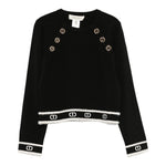 Twinset Maglia Girocollo tinta unita con Loghi Nero per Bambina 252GJ3073XX NERO TWINSET 