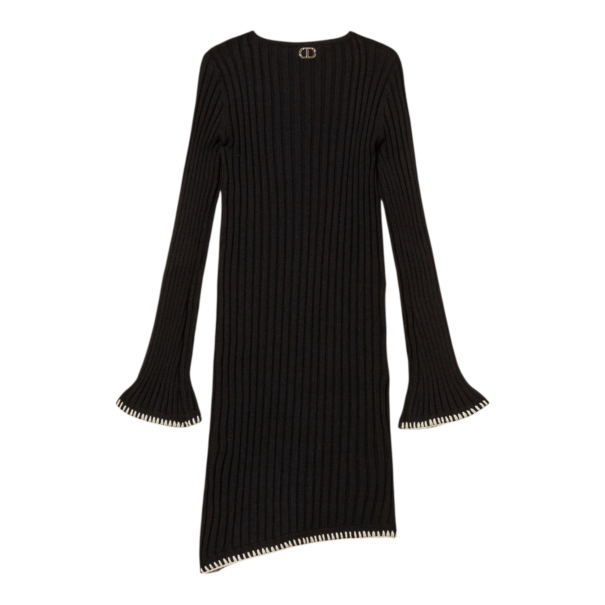 Twinset Abito Manica Lunga tinta unita con Logo Nero per Bambina 252GJ3093X NERO TWINSET 