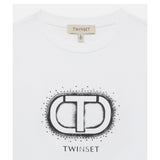 Twinset Shirt tinta unita con Stampa Bianco per Bambina GJ2320 BIANCO TWINSET 