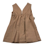 Miss Grant Abito Giromanica tinta unita con Fiocco Cammello per Bambina MG1426J CAMMELLO MISS GRANT 