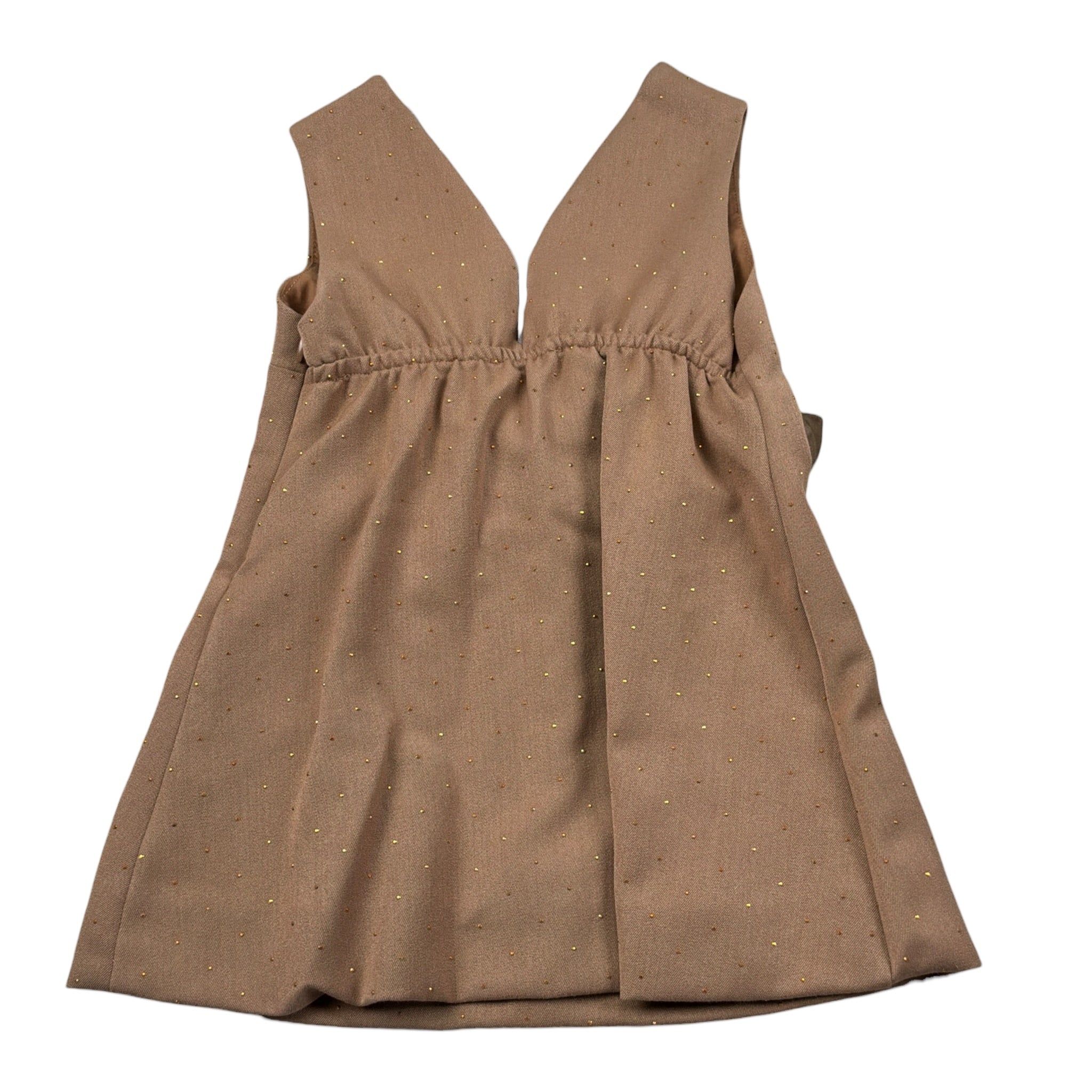Miss Grant Abito Giromanica tinta unita con Fiocco Cammello per Bambina MG1426J CAMMELLO MISS GRANT 