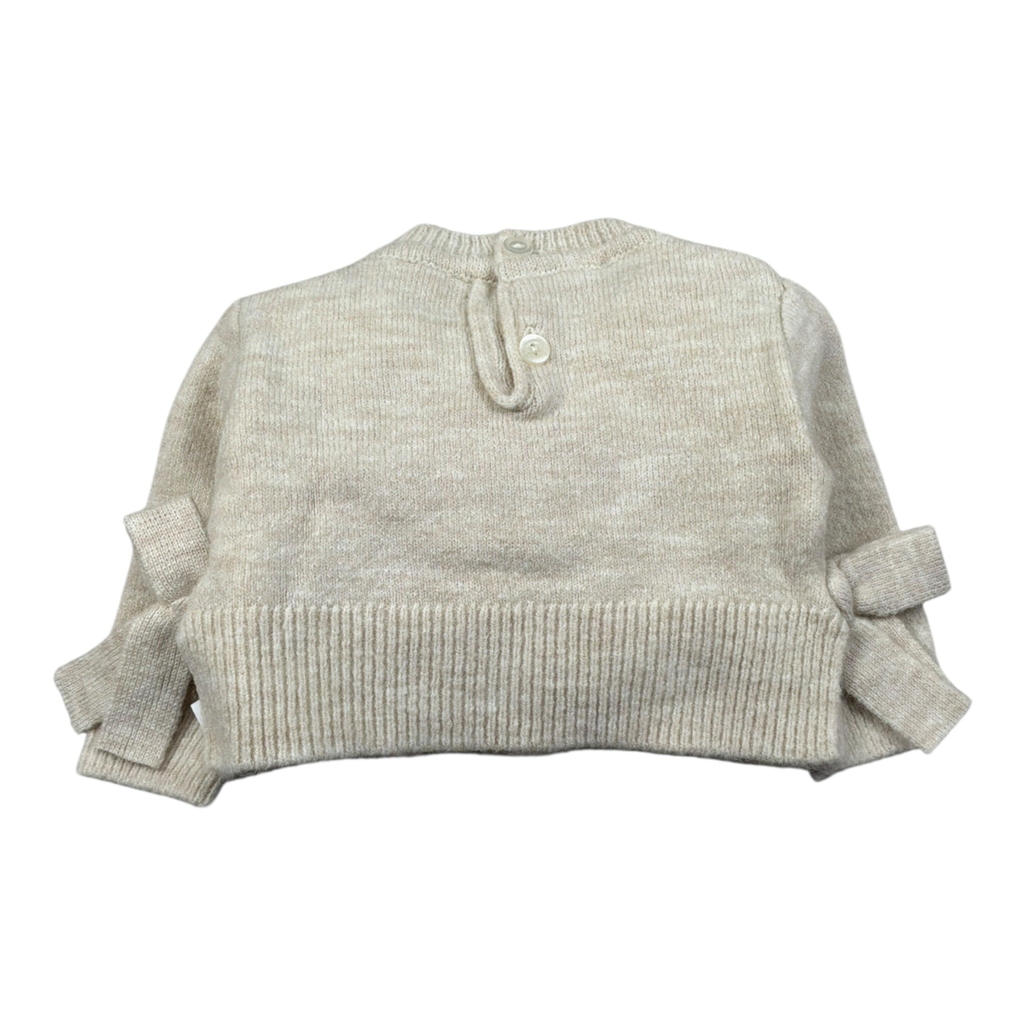 U+È Felpa Chiusa Girocollo tinta unita con Applicazioni Beige per Bambina UE1901X BEIGE U+è 