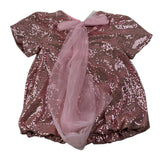 U+È Abito tinta unita Mezza Manica con Paillettes Rosa per Bambina UE1991J ROSA U+è 