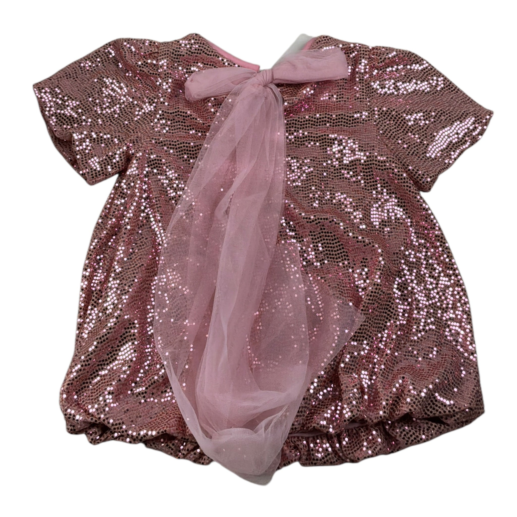 U+È Abito tinta unita Mezza Manica con Paillettes Rosa per Bambina UE1991J ROSA U+è 