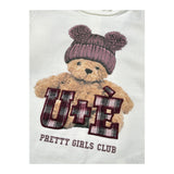 U+È Shirt Girocollo tinta unita con Stampa Panna per Bambina UE2011JX PANNA U+è 