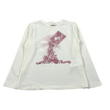 U+È Shirt Girocollo tinta unita con Stampa Panna per Bambina UE2036 PANNA U+è 