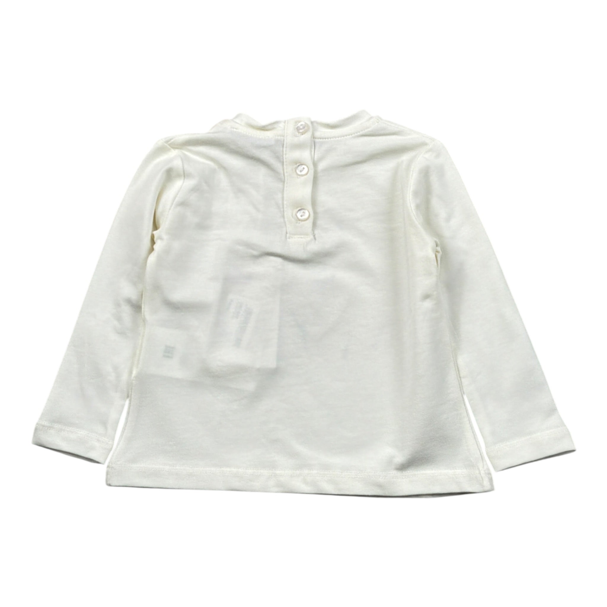 U+È Shirt tinta unita con Stampa Bianco per Neonata UE2038 BIANCO U+è 